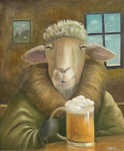 At the pub by Kiko Perotti, Painting for Sale on Singulart