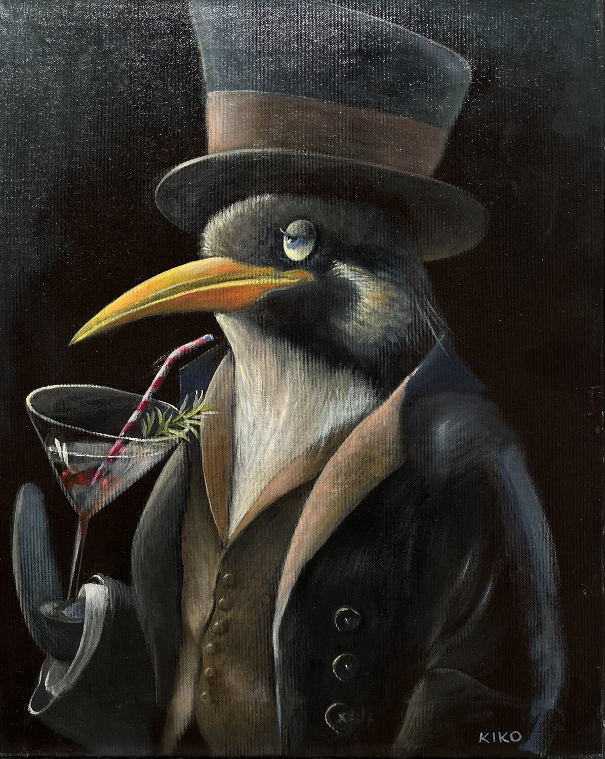 Ready to party! Kiko Perotti Original painting for sale