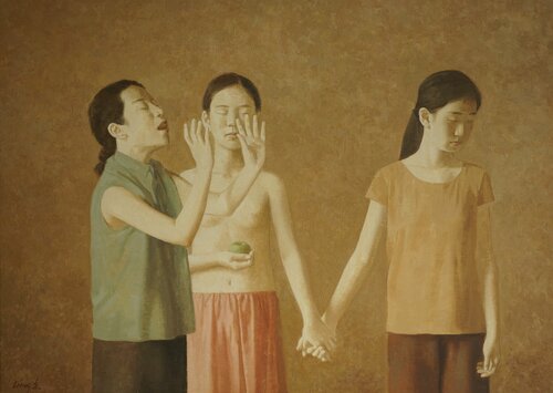Three women van Qiangli Liang, Schilderij te koop op Singulart