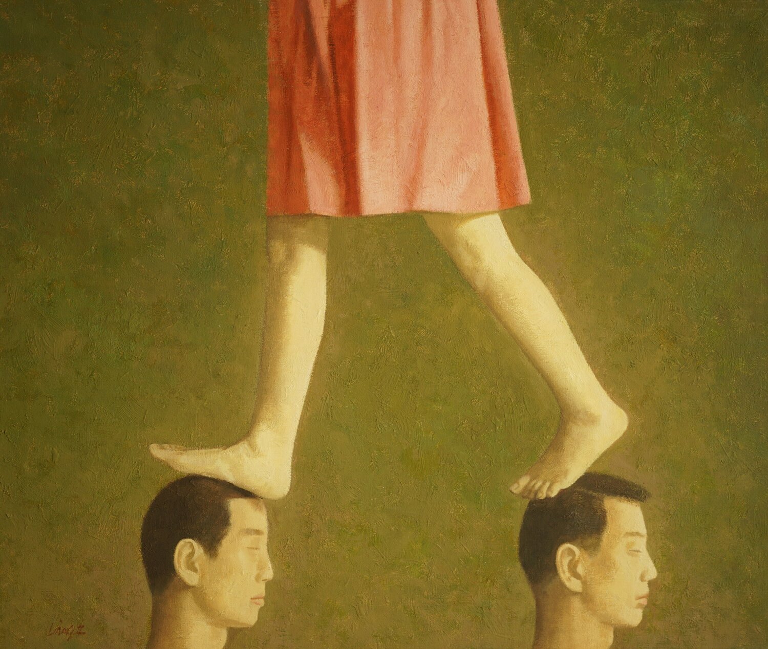 Red Skirt Qiangli Liang Origineel schilderij te koop