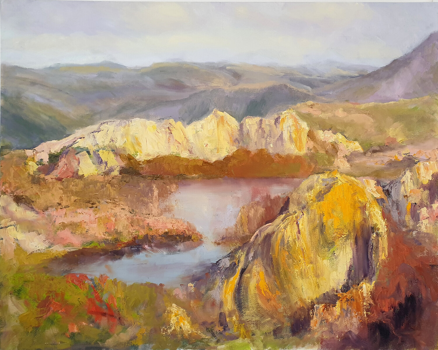 Mountain Rock Pool Philippa Headley Peinture originale à vendre