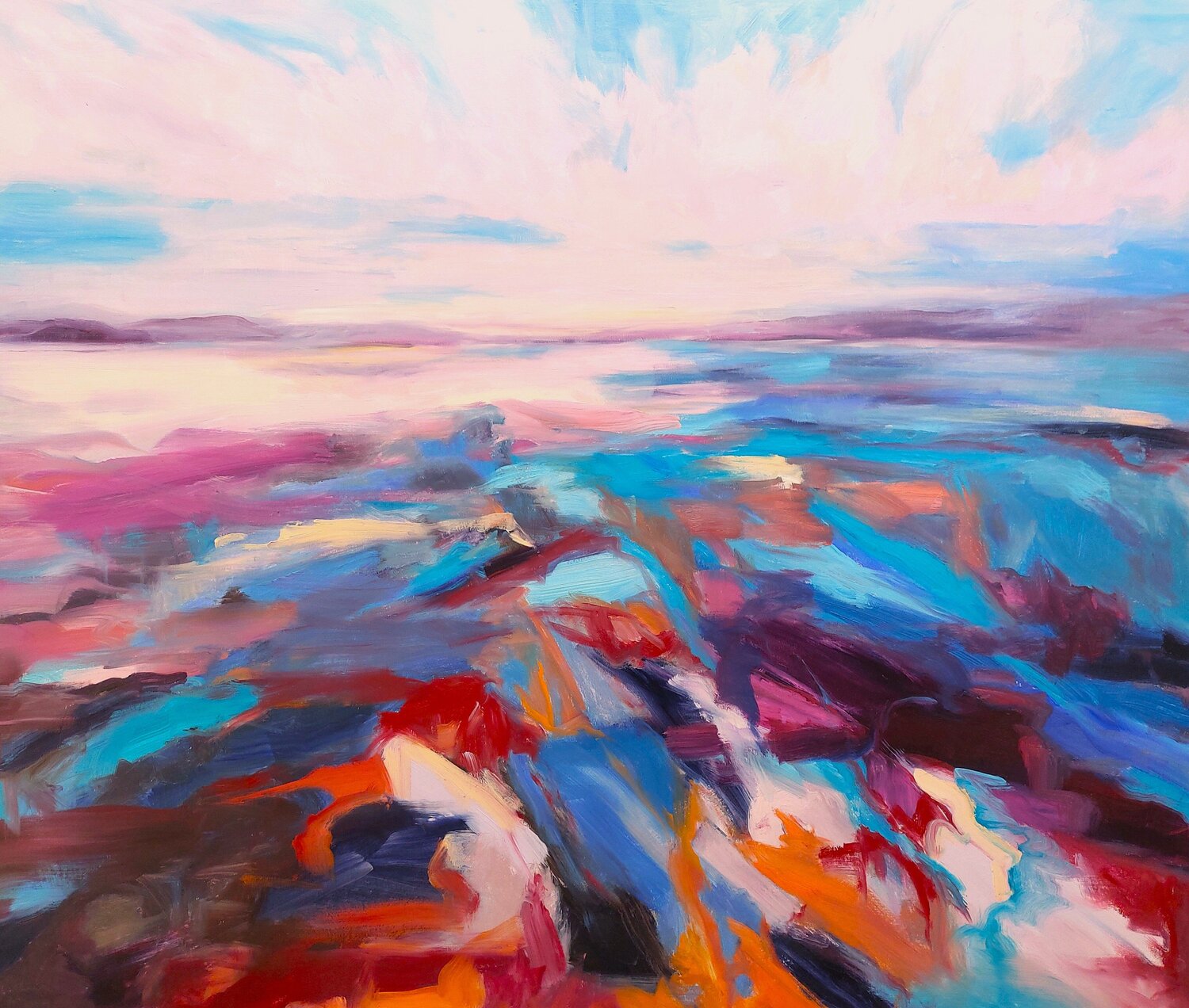 Light Dancing On The Shoreline Philippa Headley Origineel schilderij te koop