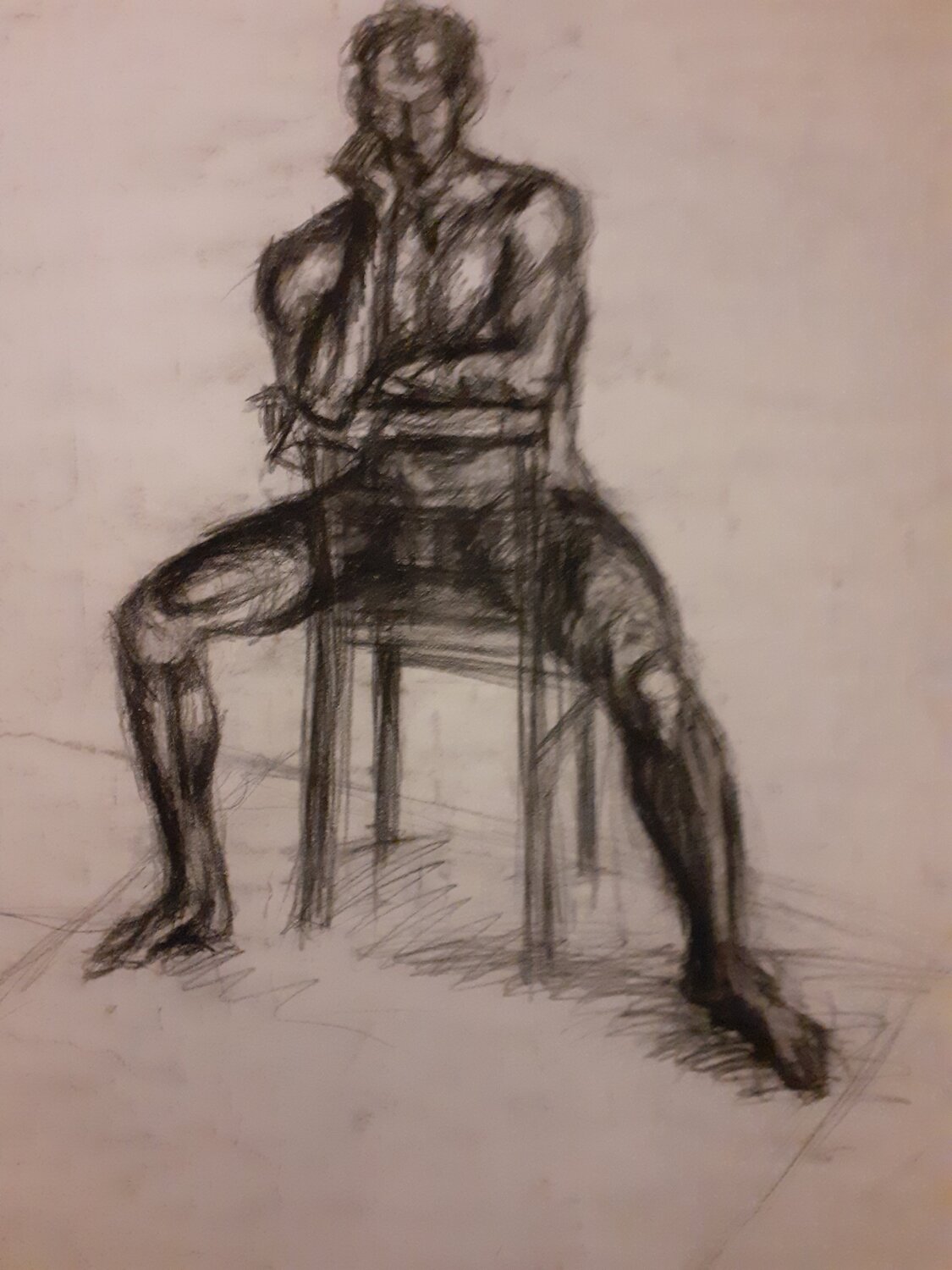 Male nude sitting Rosemary T McAuley Zeichnungen zu verkaufen