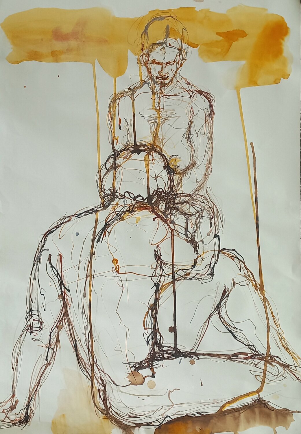 Couple 1 Marie Saada Werk auf Papier zu verkaufen