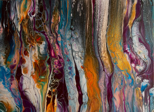 Blue Violet Ripples de Gay Pautz, Pintura a la venta en Singulart