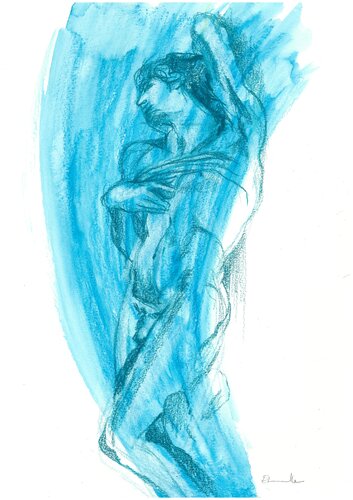 Captif ("L'Esclave mourant") d'après Michelangelo Buonarroti, dit Michel-Ange (1513-1515) - Sculpture dessinée au Louvre by Emmanuelle Braine Bonnaire, Drawing for Sale on Singulart