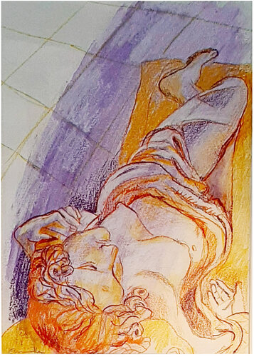 La Siesta d'après Denis Foyatier (1848) - Sculpture dessinée au Louvre by Emmanuelle Braine Bonnaire, Drawing for Sale on Singulart