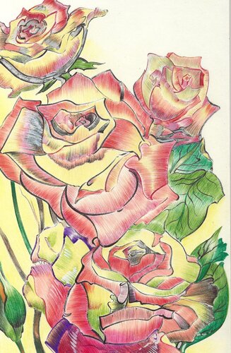 Rose gialle de Cettina Pagano, Dibujo a la venta en Singulart