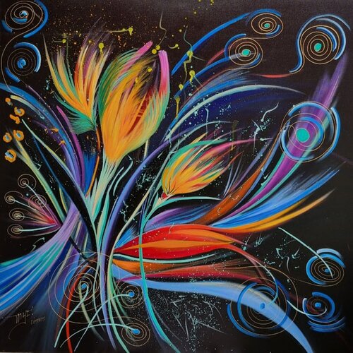 ABSTRAC'T FLEURS FEU D'ARTIFICE de Maryse Demarets, Pintura a la venta en Singulart