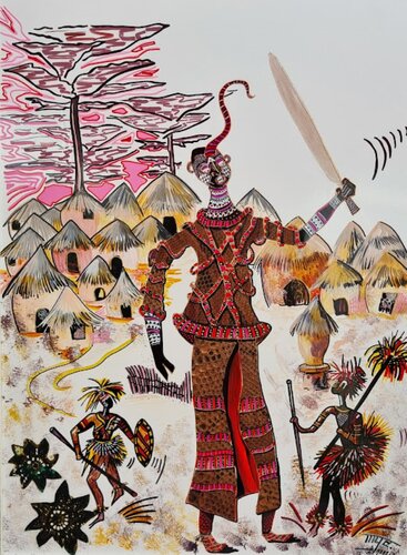 LE GUERRIER di Maryse Demarets, Opera su carta in vendita su Singulart