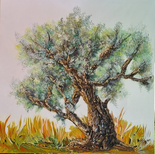 L'OLIVIER SAUVAGE di Maryse Demarets, Pittura in vendita su Singulart