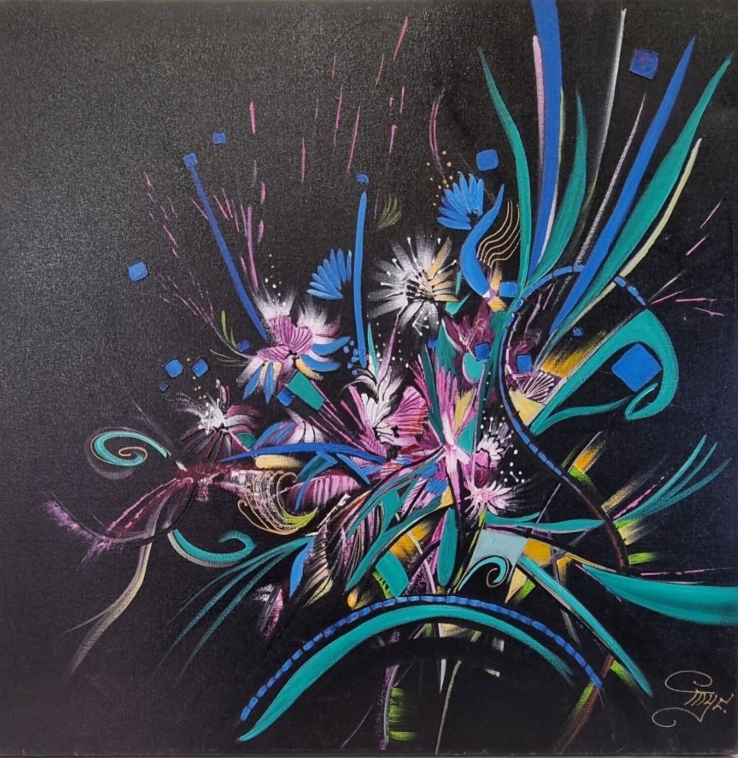 Feu d'artifice Maryse Demarets Pintura original en venta