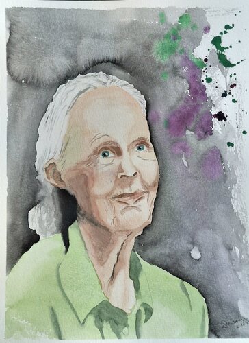 Dr. Jane Goodall by Axel Weisenberger, 絵画 for Sale on Singulart