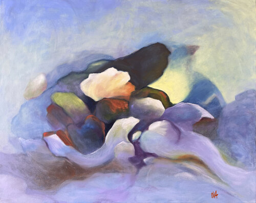 Between Fog And Stone par Don Van Amerongen, Peinture en vente sur Singulart