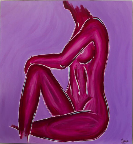 Shyness in Purple di Julia Johannvordersielhorst, Pittura in vendita su Singulart