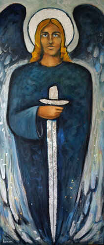 St. Michael van Valerie Vescovi, Schilderij te koop op Singulart