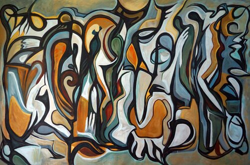 Naviguer dans les Vicissitudes de la Vie di Valerie Vescovi, Pittura in vendita su Singulart