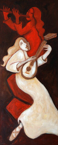 Lute & Flute par Valerie Vescovi, Peinture en vente sur Singulart