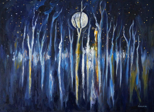 La Nuit Ètoillèe di Valerie Vescovi, Pittura in vendita su Singulart