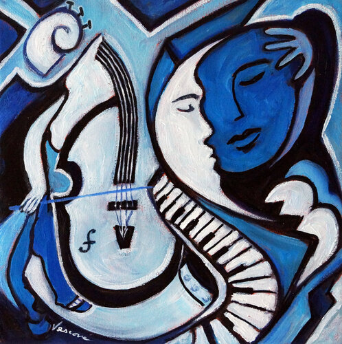 Blue Love di Valerie Vescovi, Pittura in vendita su Singulart