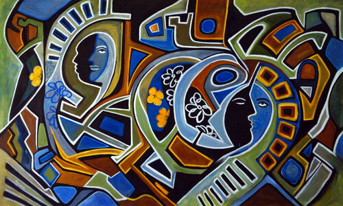 Amour et Fleurs by Valerie Vescovi, 회화 for Sale on Singulart