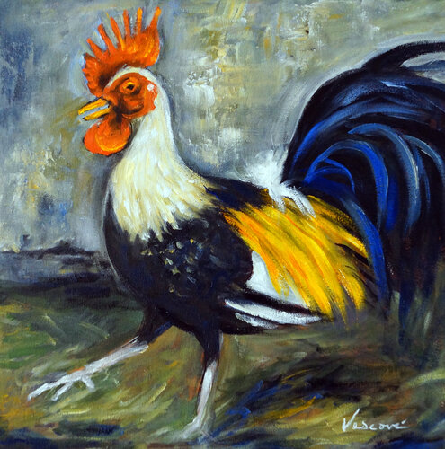 Le Coq by Valerie Vescovi, 회화 for Sale on Singulart