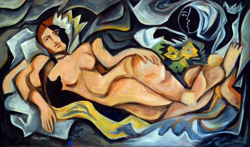 Édouarde's Olympia di Valerie Vescovi, Pittura in vendita su Singulart