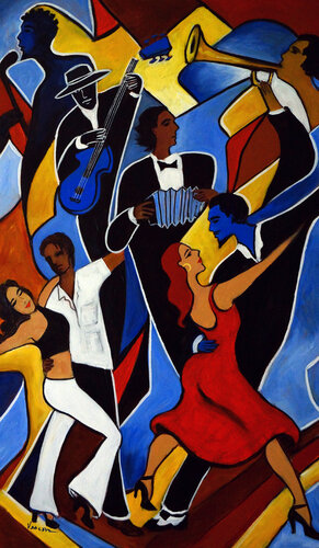 Allons Danser le Tango von Valerie Vescovi, Malerei kaufen auf Singulart