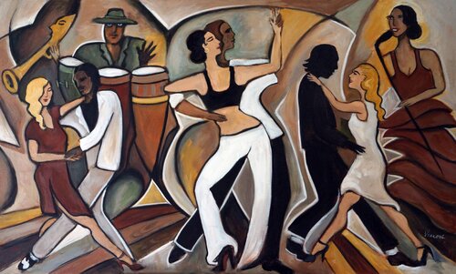 Muted Mambo par Valerie Vescovi, Peinture en vente sur Singulart