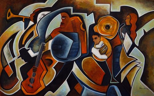 Musique dans les Rues de Valerie Vescovi, Pintura a la venta en Singulart