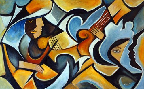 Le Violoniste von Valerie Vescovi, Malerei kaufen auf Singulart
