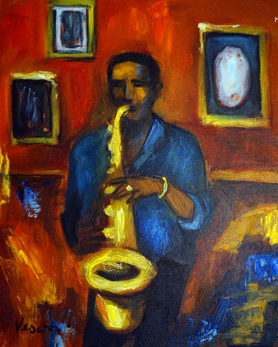 Sax Man di Valerie Vescovi, Pittura in vendita su Singulart