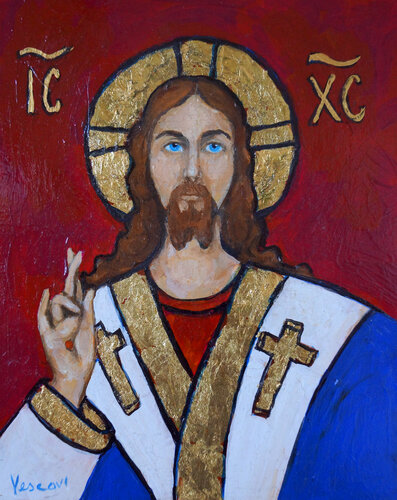 Jesus Priest di Valerie Vescovi, Pittura in vendita su Singulart