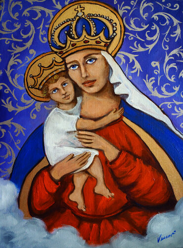 Our Lady of Good Remedy di Valerie Vescovi, Pittura in vendita su Singulart