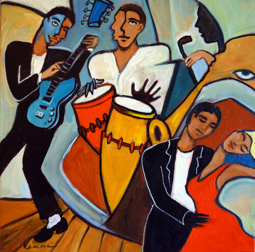 Salsa Jam Session di Valerie Vescovi, Pittura in vendita su Singulart