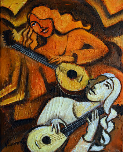 Lutes 3 by Valerie Vescovi, Painting for Sale on Singulart