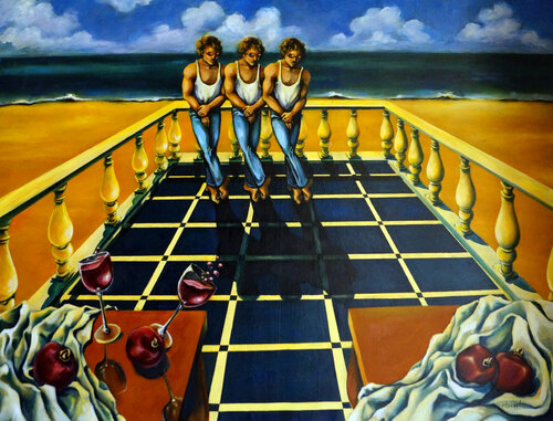 Wine and Pomegranites von Valerie Vescovi, Malerei kaufen auf Singulart