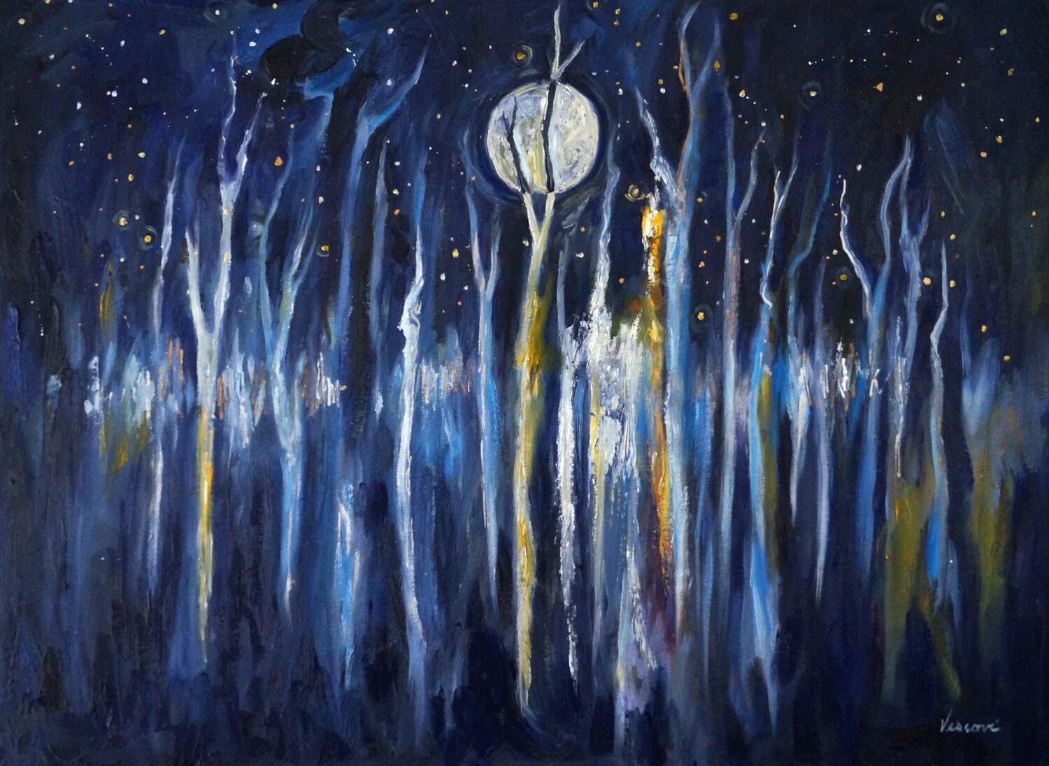 La Nuit Ètoillèe Valerie Vescovi Originalgemälde zu verkaufen