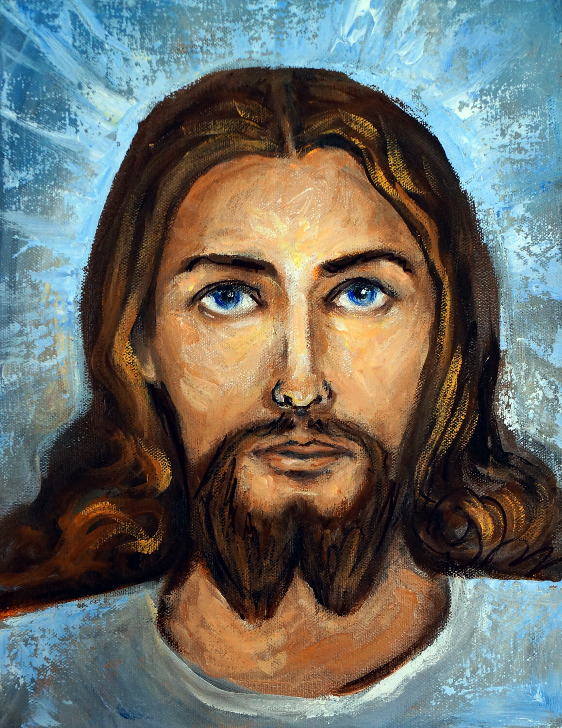 Face of Christ 2 Valerie Vescovi Originalgemälde zu verkaufen