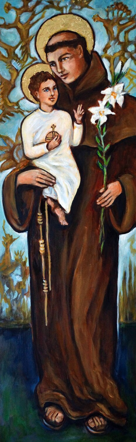 St Anthony of Padua Valerie Vescovi Originalgemälde zu verkaufen