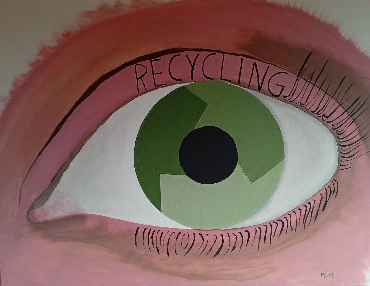 Recycling im Kopf Philipp Stark Original painting for sale