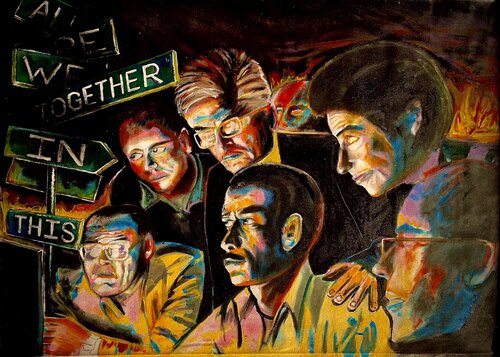 We Are All In This Together by Jacek Lazuka, Painting for Sale on Singulart