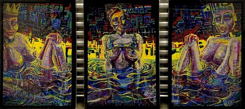 ‘Robot Spa’ Triptych No. 3,4,5 by Jacek Lazuka, Painting for Sale on Singulart