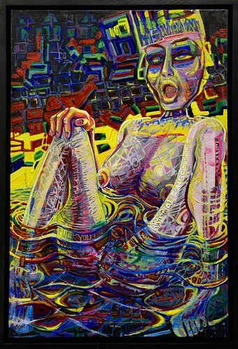 Robot Spa No. 3 Triptych by Jacek Lazuka, Painting for Sale on Singulart