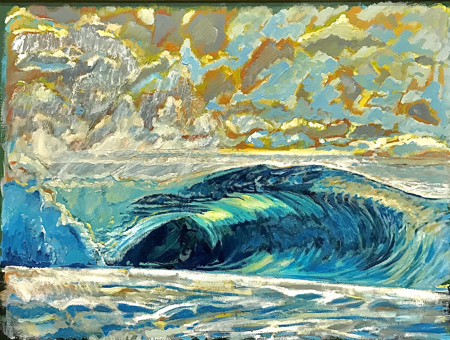 Wave Tuesday Jacek Lazuka Originalgemälde zu verkaufen