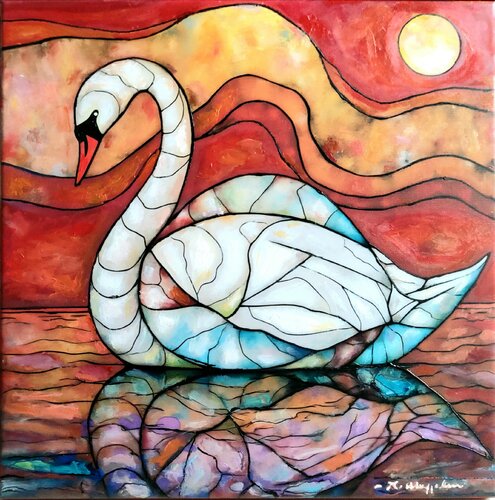 "La metamorfosi del cigno  " von Angelo Mazzoleni, Malerei kaufen auf Singulart