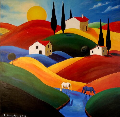 "PAESAGGIO ONIRICO TOSCANO " von Angelo Mazzoleni, Malerei kaufen auf Singulart