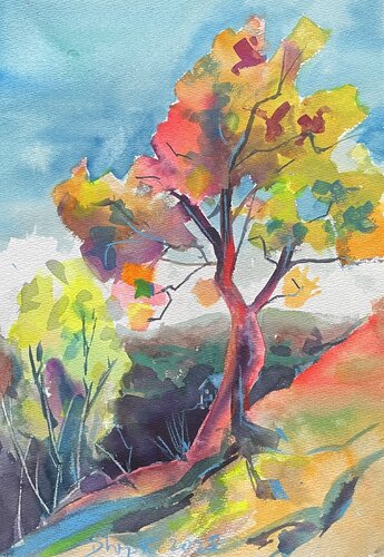 Lucid tree de Dieter Wystemp, Pintura a la venta en Singulart