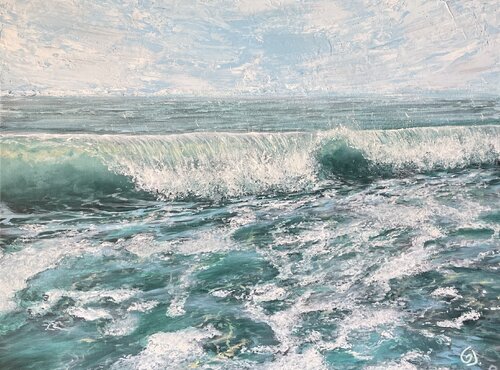 Turquoise by Julie Gazounaud, Painting for Sale on Singulart