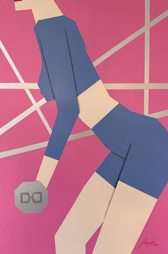 Girl in Pilates von Sandijs Lusens, Malerei kaufen auf Singulart